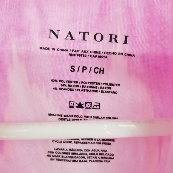 Natori Pink Tie Dye Open Front Women's Cardigan Jacket Size Small - Picture 4 of 10